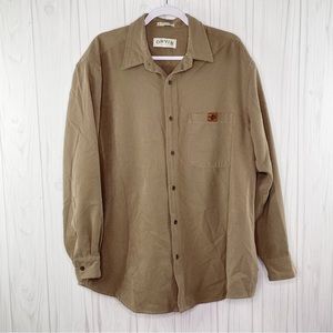 Orvis Shirt Shack Vintage Solid Texture Brown Oversized Vintage 90s